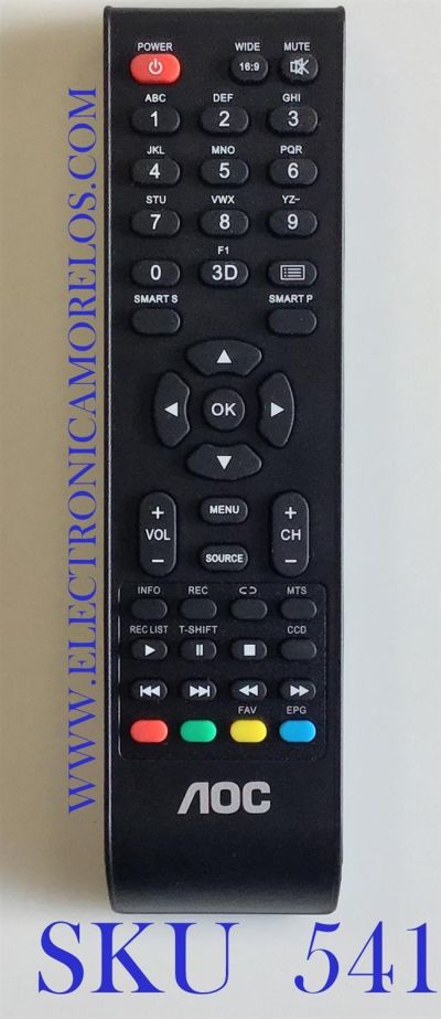 CONTROL REMOTO ORIGINAL NUEVO  PARA TV AOC / 7601-33I052-01 / JKT-62#-D2 / 44A1C1-901R1